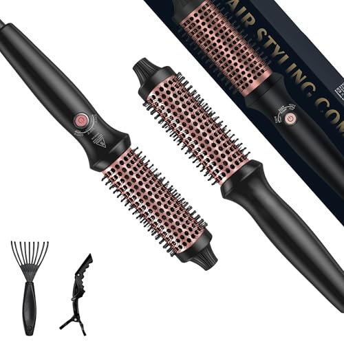 Thermal Brush, 32mm Thermobürste Wärmebürste 3 in 1, Rundbürste Stylingbürsten, Lockenbürste mit 160-204℃, Double Spannung Passend für Reise,Hot Brush für Haarstyling - Kamm, Locke, Gerade