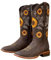Ulalaza Stivali da donna Stivali da cowboy western Stivali da cowgirl al polpaccio Stivali con tacco spesso Stivali eleganti con tacco medio ricamati Stivali al ginocchio con punta squadrata
