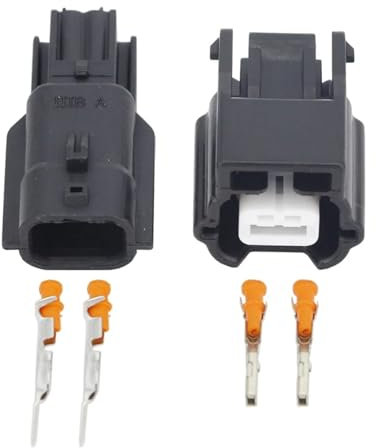 PIKETU Hengliang Store Conectores de zócalo de Carcasa electrónica Negra Impermeable automática PA66 Macho Hembra de 2 Pines DJ7021K-0.6-11/21(10 Sets)