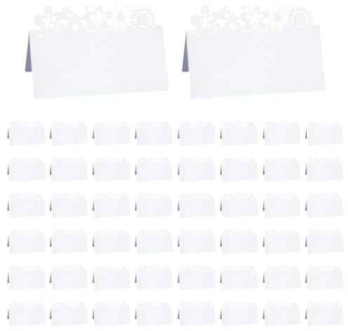 50 Stück Tischkarten Hochzeitsdeko Klappbare Tischkarten Papier Tischkarten Namenshalter Tischkarte Namenshalter für Hochzeit Party Kommunion Geburtstag Fest Taufe