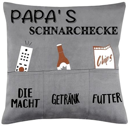 Papa Geschenk Kissenbezug,Vater Geburtstagsgeschenk,Geburtstag, Vatertagsgeschenk für Bester Papa der Welt,Geschenke für Männer,Männerkissen mit Taschen 45x45cm