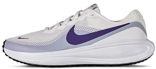 Nike Women's Revolution 8 Road Running Shoes Sneaker, White/Court Purple/Ghost/Black, 4.5 UK