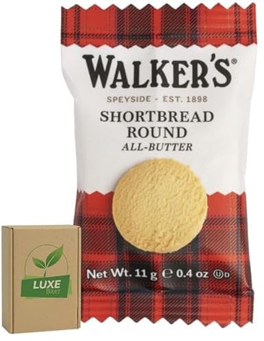 Walkers All-Butter Shortbread Rounds - Individually Wrapped Portion Packs 11g - Pack Of 50