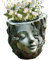 Pots de fleurs en forme de tête de visage, pots de fleurs mignons en résine, pots de fleurs, statues de jardin pour intérieur, extérieur, balcon, terrasse et pelouse, 13 x 14 x 13 cm