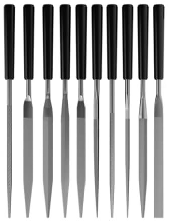 Lot de 10 limes à dents fines en métal pour l'artisanat professionnel du bois et du métal, polissage lisse du verre et du métal