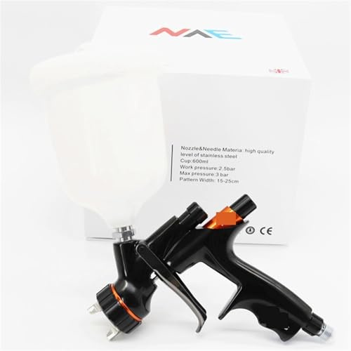 Spritzpistole Spritzpistole 1,3 mm Autolack Sprayer Airbrush Malerei Werkzeug for Wasserbasis for Basislack Airless(Noir)