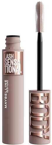 Maybelline Lash Sensational Body Washable Mascara, Volume and Length Formula for 24HR Lash Lift, Smudge and Clump-Resistant, Blackest Black