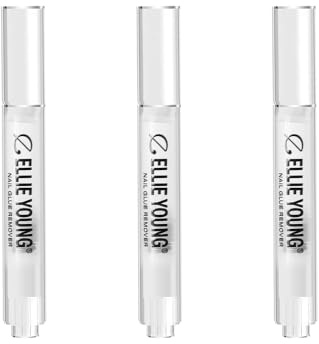 Ellie Young Press on Nail Glue Remover, Nail Glue Removal Pen 5ml, Nourishes Nails While Removing, Acetone-Free & Gentle, Infused with 5% Vitamin E (3pcs)