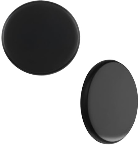UFURMATE 2Pcs Blank Cover Wall Plate, Plastic Screwless Blank Plate Durable Round Cover Plate Self Adhesive Plastic Wall Plates for Holes(Black,90mm)