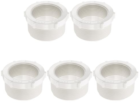 QUARKZMAN 5 Pcs Manchon Réducteur PVC Raccord Réducteur Adapter PVC Blanc | Filetage Mâle G2 Vers Filetage Femelle G1-1/2, Pour Système De Plomberie De Connexion De Tuyaux