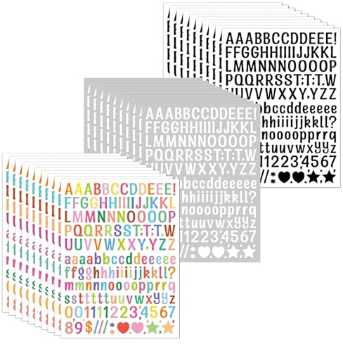 30 Blätter Buchstaben Aufkleber, Bunt Selbstklebende Zahlen Kit, Buchstaben Sticker Personalisiert, Klebebuchstaben Wetterfest, Buchstaben zum Aufkleben für Scrapbooking, Postfach, Schilder,DIY