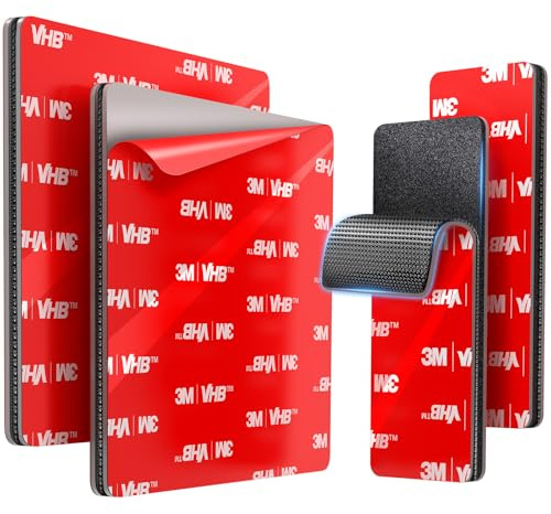 volport Heavy Duty kardborrband med lim: 4 stycken extra starkt kardborrband, självhäftande, värmebeständigt för dörrmattor, bagageutrymme, starkt självhäftande för inomhus- och utomhusbruk