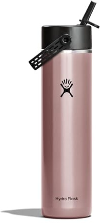 Hydro Flask – Lightweight Wide Flex Straw Cap Bottle 710 ml (24 oz) | Edelstahl, auslaufsicher mit Trageschlaufe – Kalt 24 Std. isoliert – Quartz