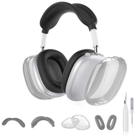 INF Silikon-TPU-Schutzhüllen-Set, 5-teilig, kompatibel mit AirPods Max – Transparent, Stoßfest, Wasserdicht