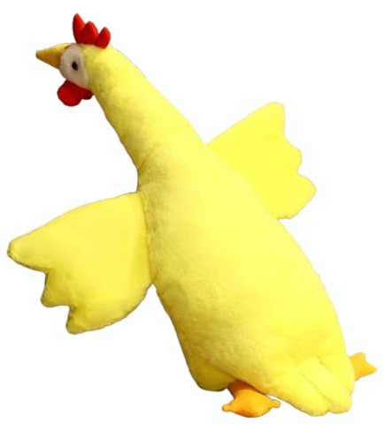 JORCEDI Huhn Kuscheltier XXL, Hähnchen Ausgestopft Plüschkissen, Simuliertes Tier Hühner Plüschtier, Weiches Tier Mutter Huhn Plüschpuppen, Hühner Spielzeug für Jungen Mädchen Geschenke (50cm,Gelb)