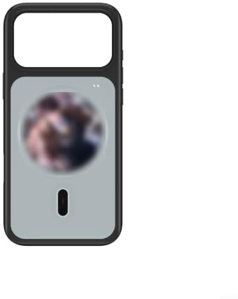 Risveglio DIY Screen Projection Phone Case for Pro for Max, 1.85 HD for Round Color Screen, Real-Time Alerts & Recording, Interactive Games, Magnetic Charging, TPE Cover, for Orange(Black)