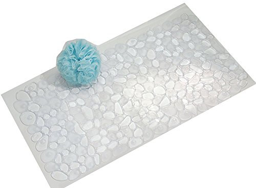 iDesign Pebblz Bath Mat for Tub, Clear