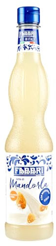 FABBRI 1905 - Mandel-Milch-Sirup. Natürliches Mandelaroma für erfrischende Getränke, als Garnierung für Eis oder zur Perfektionierung von Koch- und Backrezepten, 560ml