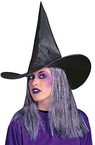 W WIDMANN MILANO Party Fashion, schwarzer Hexenhut, gruseliges Design, Einheitsgröße, langlebige Materialien, vielseitig für Halloween und Veranstaltungen, pflegeleicht