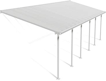 Canopia by Palram Terrassenüberdachung Alu Feria 3X9.15 Polycarbonat Hohlkammerplatten Pergola 915 x 300 cm Weiss zur Überdachung ihrer Terrasse