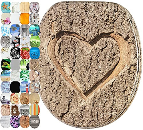 Sanilo Soft Close Toilet Seat, Stable Hinges, Easy to Mount, Wooden Toilet Seat True Love