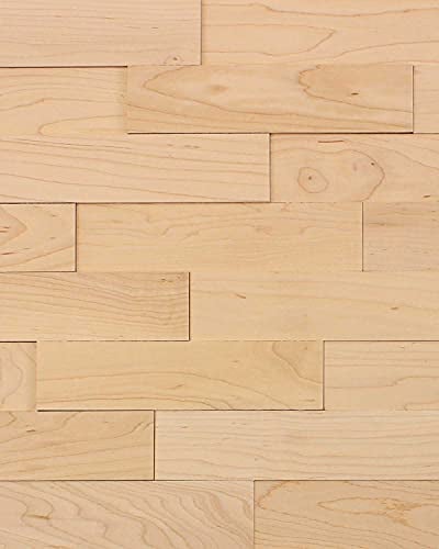 wodewa Wandverkleidung Holz 3D Optik Ahorn 1m² Wandpaneele Moderne Wanddekoration Holzverkleidung Holzwand Wohnzimmer Küche Schlafzimmer Geölt