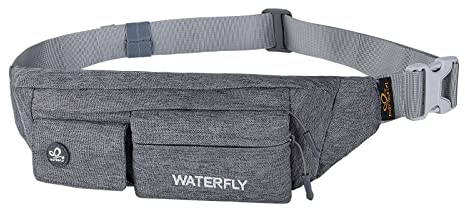 WATERFLY Bauchtasche Damen Herren Klein: Gürteltasche Hüfttasche Stylisch für Sport Joggen Hundetraining Laufen Running Reise Travel Hip Waist Bag Bum Fanny Pack