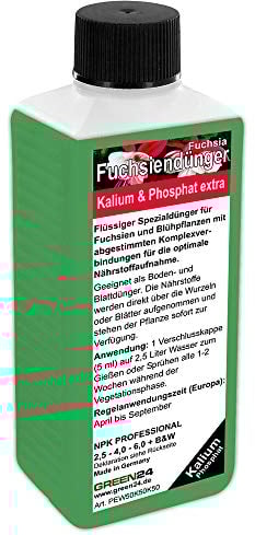 GREEN24 Fuchsien-Dünger Kübel & Beet, Fuchsia NPK Flüssigdünger HIGHTECH
