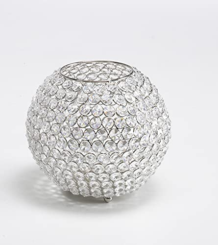 Artra Design GmbH Kristall Kerzenständer 'Kugel' (Größe: L) - Teelichthalter, Kerzenhalter, Kerzenleuchter, Tischdeko und Gastgeschenk