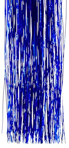 Creativery Lametta 24x100cm für den Weihnachtsbaum 1St. Lametta 20x105cm (blau) // Weihnachtsgirlande Silvester Karneval Weihnachten Deko Christbaumschmuck Girllande
