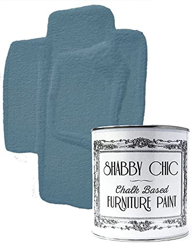 Shabby Chic Chalk Based Furniture Paint - Water Based Interior & Exterior Matt Finish Paint (Cottage Blue) 1 litre