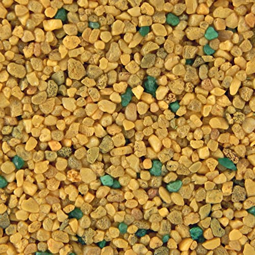 Terralith Buntsteinputz 15kg in gelb-ocker-grün, Sockelputz für Innen und Außen mit Reinacrylat Bindemittel aus Naturstein, 1-2mm Körnung (BSP15)