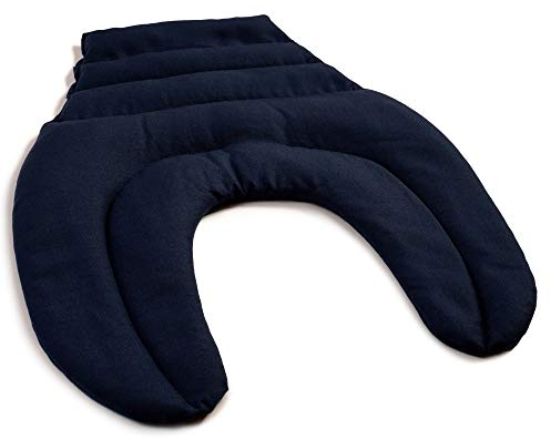 Nackenhörnchen mit Rückenteil - dunkelblau - Traubenkernkissen - Nackenkissen - Rücken Wärmekissen