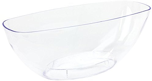 Plastic clear transparent ovale flowerpot COUBI 36 cm with raised bottom