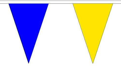 The Flag Wholesaler La Bandiera Grossista B037837 Royal Blu e Giallo Triangolo bandierine, Multicolore, 24 x 1 x 23 cm