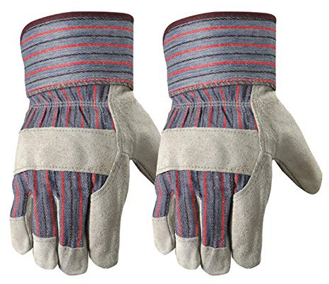 Wells Lamont 2 Pair Pack Men's Leather Work Gloves with Heavy Duty Reinforced Palms, Large (4006N-WNW), Grey