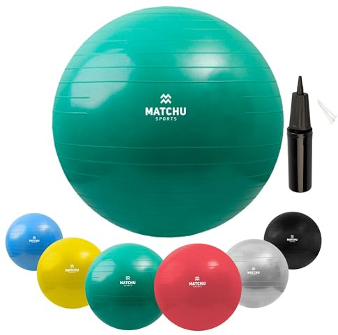 Matchu Sports | Fitnessball | Gymnastikball | Fitness Ball | Sitzball | Schwangerschaftsball | Inklusive Pumpe | 45-85 cm