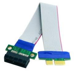 cablecc PCI-E Express 1 x Slot Riser Card Extender Extension Ribbon Flex Relocate Kabel 20 cm
