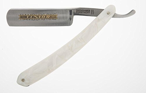 Giesen & Forsthoff - Timor 6/8 Nacar - Traditionelles Rasiermesser mit Perlmutt-Design für Damen in Weiß