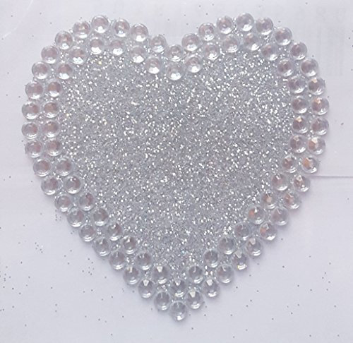 5cm Diamante Self Adhesive Glitter Heart Sticker