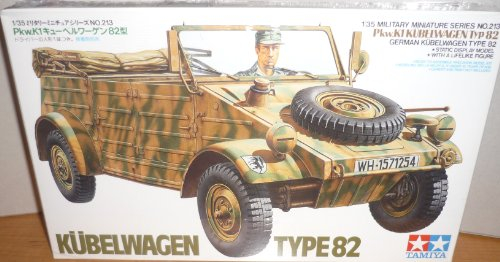 TAMIYA 300035213 35213 1:35 Dt. Pkw.K1 Kübelwagen Typ82 (1), Modellbausatz,Plastikbausatz, Bausatz zum Zusammenbauen, detaillierte Nachbildung, Schwarz, Grün, Braun, Mittel