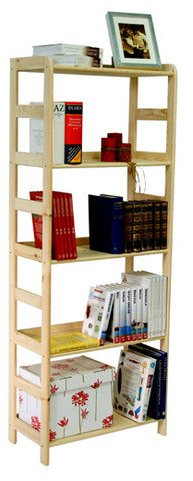 HOLZREGAL Kiefer Massiv Regal Bücherregal Büroregal Modulregal R-* 8 Varianten (R-09 HxBxT 166x63x33 cm)