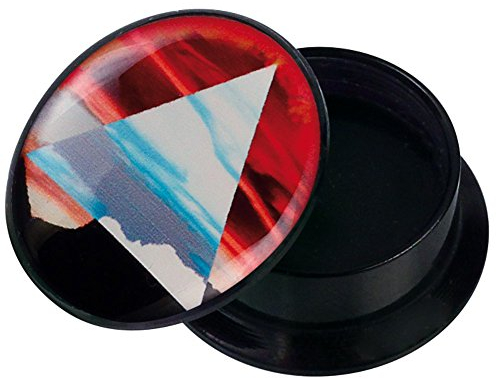 CHICNET Schraub Plug Acryl Sonnenuntergang Berg Dreieck blau Piercing Ohr Schmuck rot schwarz Flesh Lobe Tunnel Dehner Expander Damen Herren Gewinde