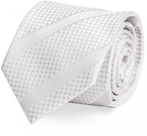 Fabio Farini - Herren gestreifte Krawatte - 8cm Breite, Schlips klassisch Robuste Pflegeleichte Mikrofaser für alle Anlässe wie Hochzeit, Beerdigung, oder Business Gestreift & Kariert Weiß