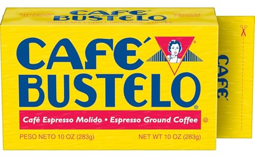 Café Bustelo, Espresso Style Dark Roast Ground Coffee, Vacuum-Packed 10 oz. Brick