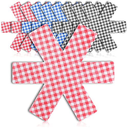 com-four® 9X Pfannenschutz Ø 38 cm aus Filz - Pfannenschoner, Topfschoner zum Schutz vor Kratzern - Karierte Pfannenschutzmatte für Bratpfannen, Töpfe und Schüsseln (09 Stück - blau/rot/schwarz)