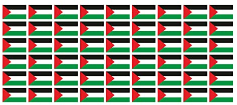 INDIGOS UG - Mini Aufkleber Set - Pack glatt - 20x12mm - selbstklebender Sticker - Palestina - Flagge - Banner - Standarte fürs Auto, Büro, zu Hause und die Schule - 54 Stück - für Auto, Laptop