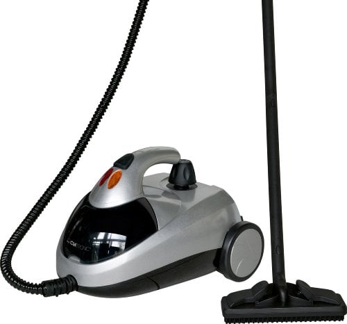Clatronic DR 3280 Dampfreiniger, reinigt, entfettet und desinfiziert ohne Kalkrückstände und Putzstreifen, 4 bar Dampfdruck, Wassertank: ca. 1,5 Liter, Edelstahlheizkessel, Silber-Metallic