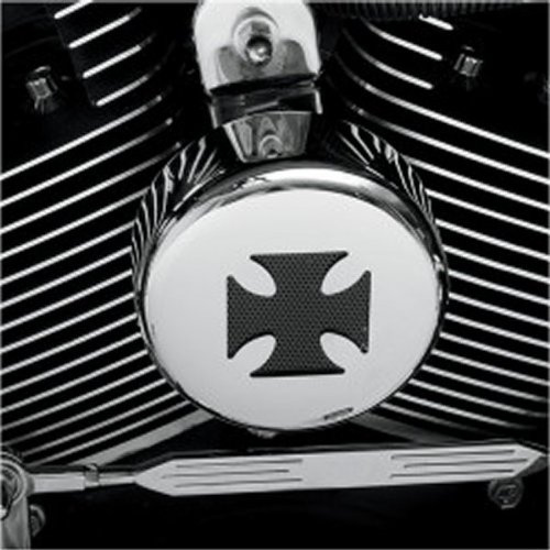 Cache Couverture de Klaxon Chrome et Noire Croix Maltaise Pour Harley-Davidson