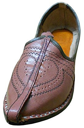 Kalra Creations Homme Cuir traditionnel indien Chaussures de bateau. - Rouge - rose sauvage,